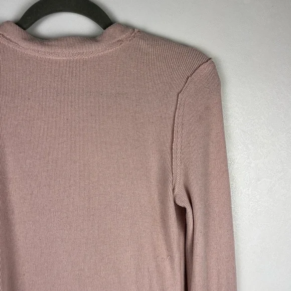 We The Free Call Me Cardigan Sweater Pink V-neck Button Front Long Sleeve Medium - Picture 9 of 12